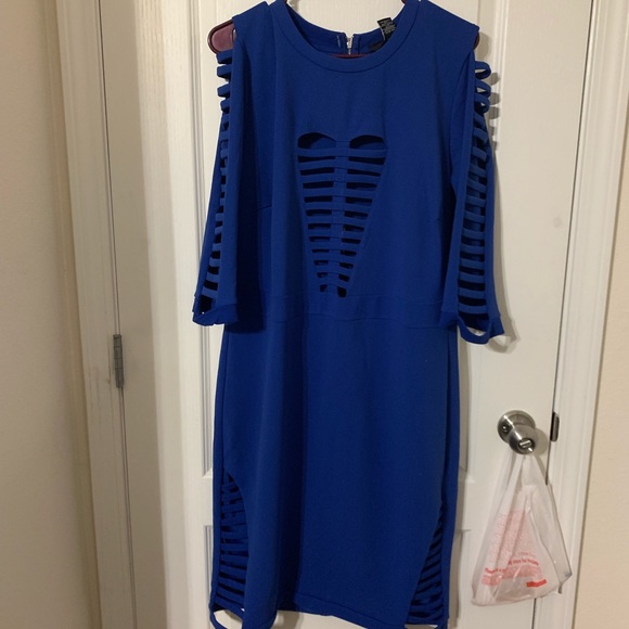 Ashley Stewart Dresses & Skirts - Royal Blue Cut Midi dress
